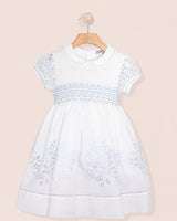 Emma Italian Doppia Blue Smocked Dress