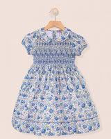 Emma Liberty Blue Rosebud Smocked Dress