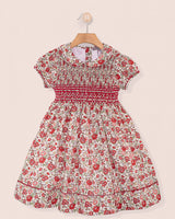 Emma Liberty Red Rosebud Smocked Dress