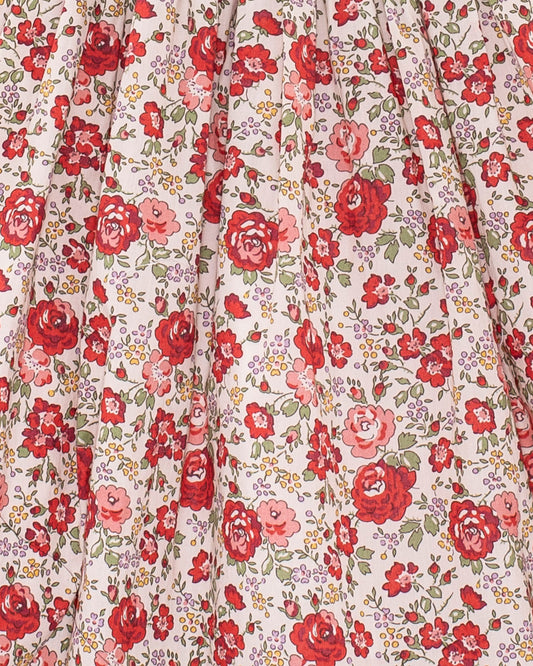 Emma Liberty Red Rosebud Smock - Smocked Dress