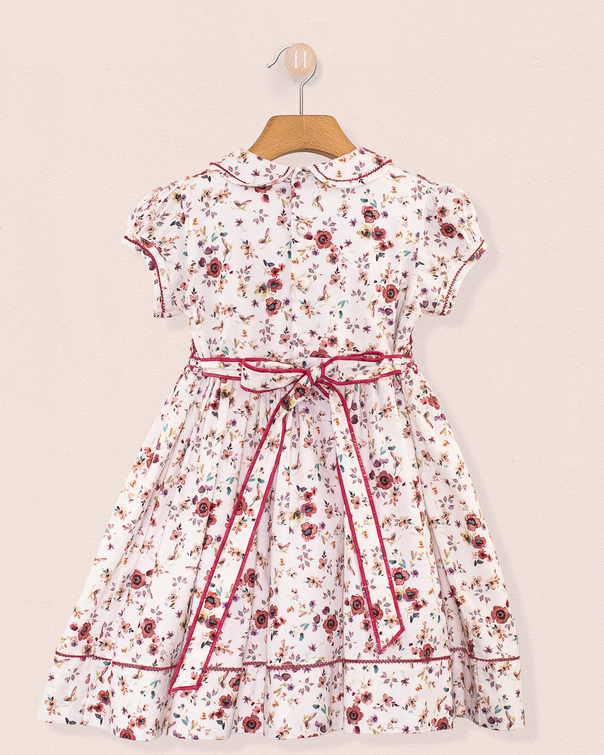 Emma Tuscany Mauve Floral Smock - Smocked Dress