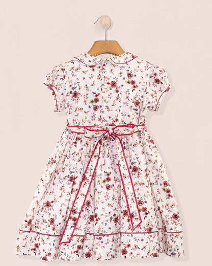 Emma Tuscany Mauve Floral Smock - Smocked Dress