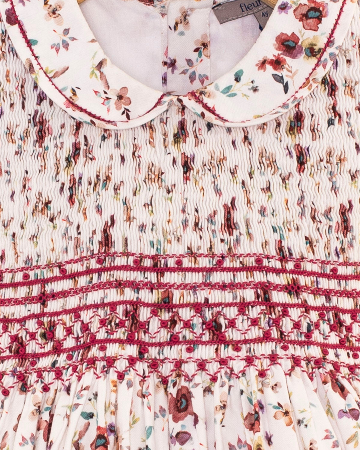 Emma Tuscany Mauve Floral Smock - Smocked Dress