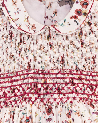 Emma Tuscany Mauve Floral Smock - Smocked Dress