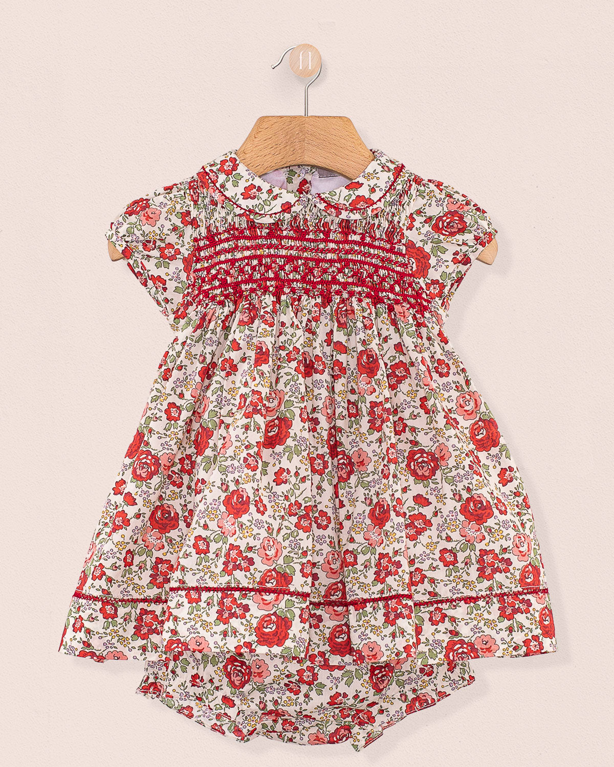 Baby Emmy Liberty Red Rosebud Set - Baby Dress