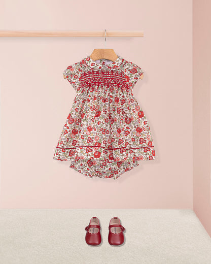 Baby Emmy Liberty Red Rosebud Set - Baby Dress