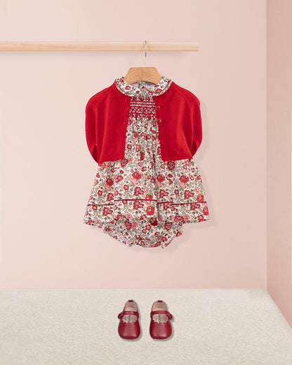 Baby Emmy Liberty Red Rosebud Set - Baby Dress