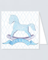 Enclosure Card Rocking Horse Blue