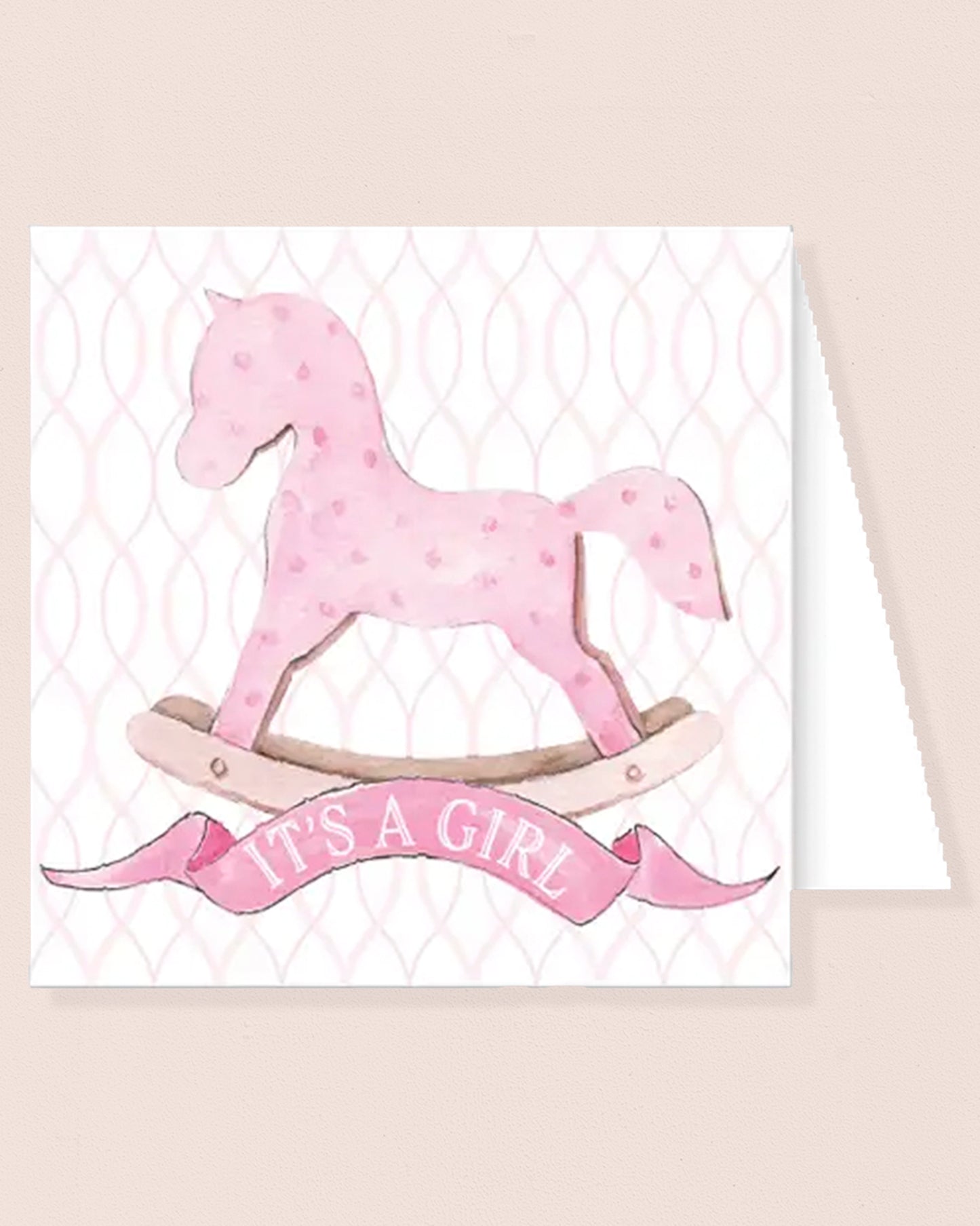 Enclosure Card Rocking Horse Pink - Card