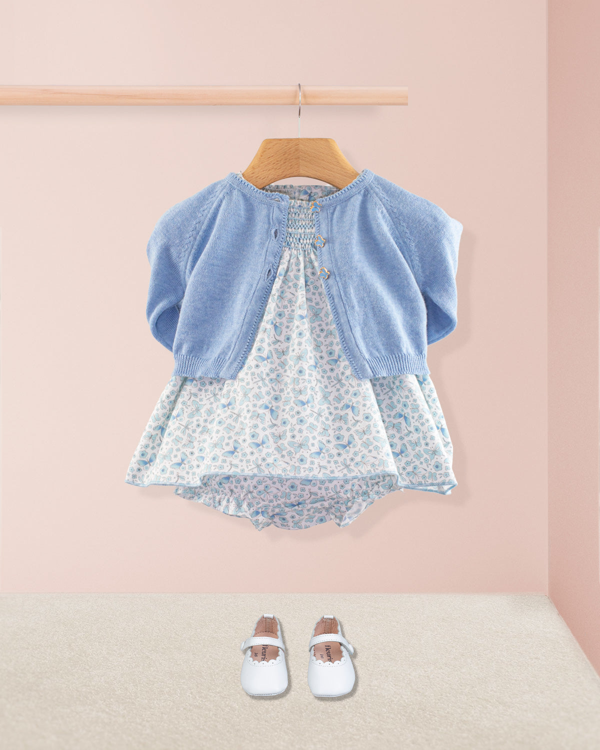 Etoile Blue Butterfly 2 Piece Mini Dress Set 3/6M Etoile Blue Butterfly 2 Piece Mini Dress Set 3/6M