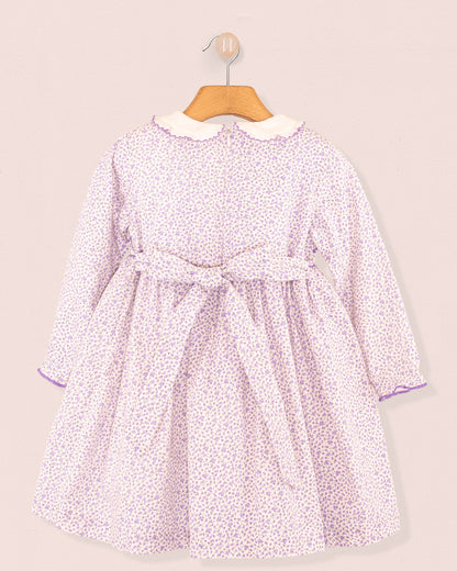 Fiorella Lavender Floral Twill Smock - Smocked Dress