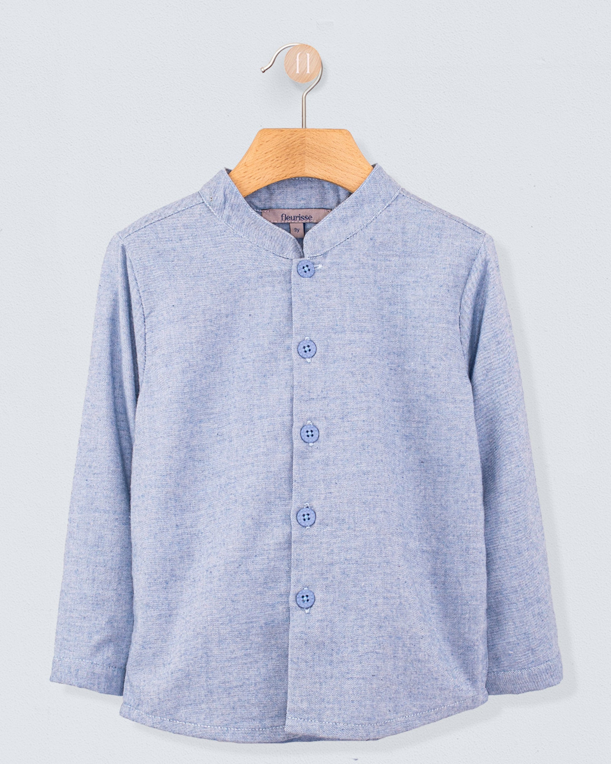 Marlon Italian Blue Flannel Tunic - Shirt