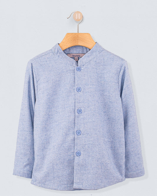 Marlon Italian Blue Flannel Tunic - Shirt