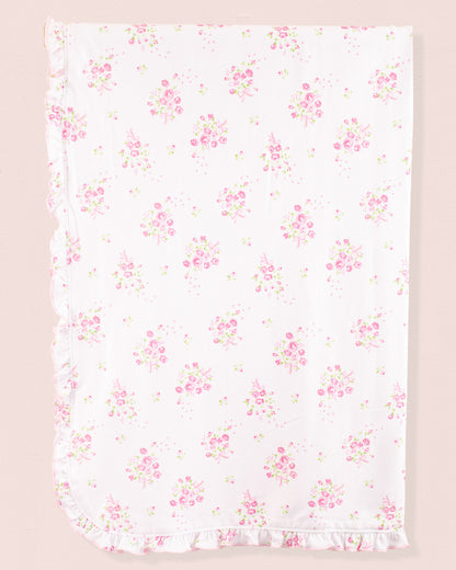 Pima Flowers Ruffle Receiving Blanket - Blanket