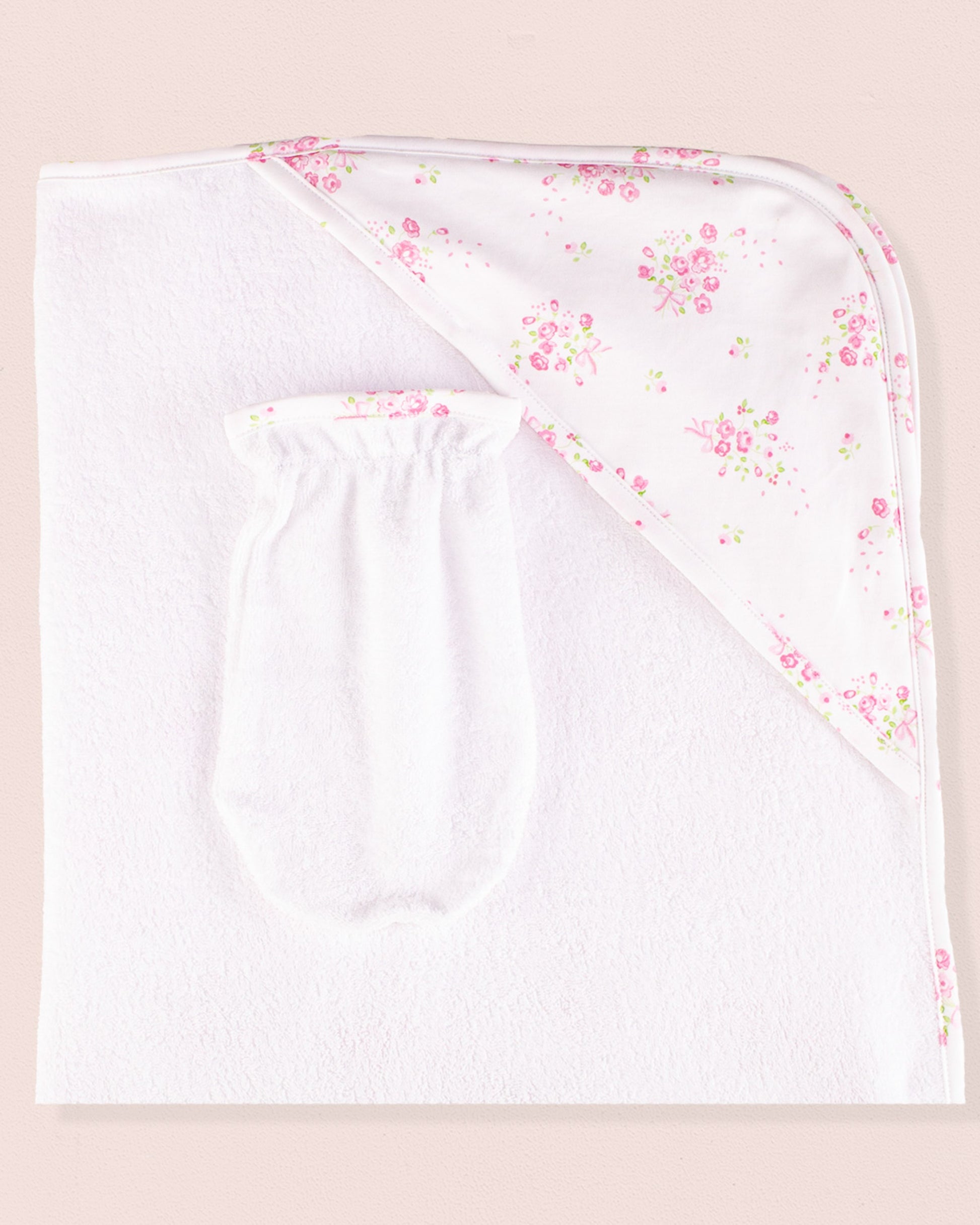 Pima Flowers Hooded Towel - Layette