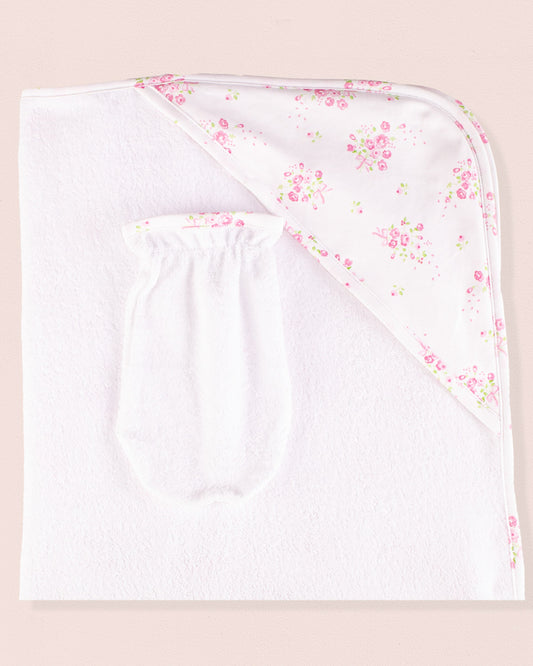 Pima Flowers Hooded Towel - Layette