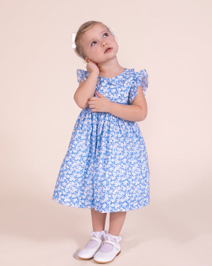 Florence Liberty Blue Fields Smock - Smocked Dress