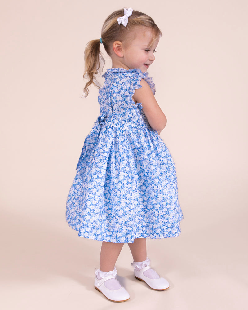 Florence Liberty Blue Fields Smock - Smocked Dress