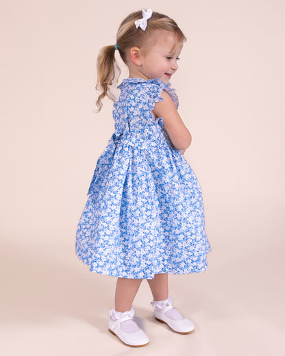 Florence Liberty Blue Fields Smock - Smocked Dress