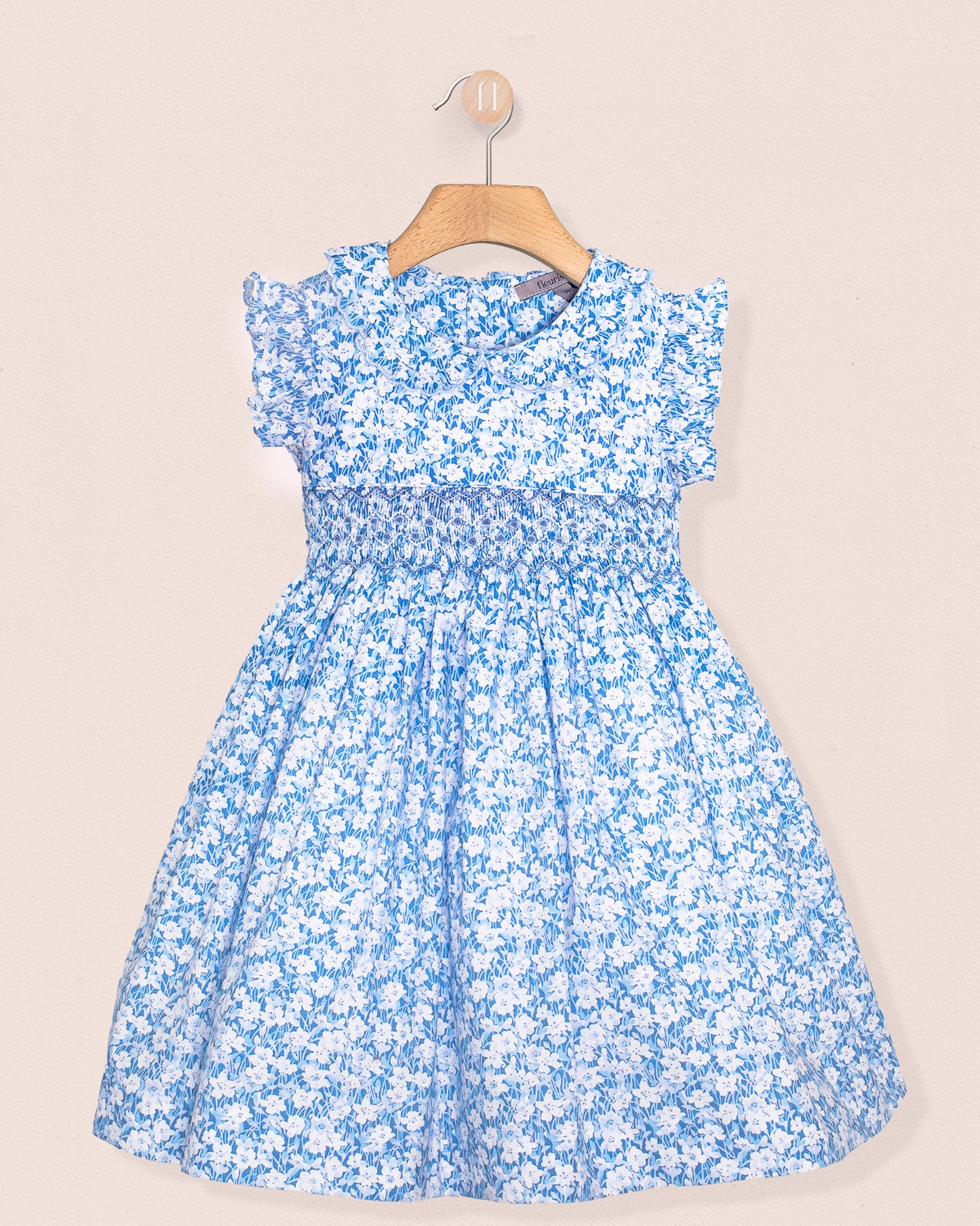 Florence Liberty Blue Fields Smock - Smocked Dress