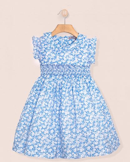 Florence Liberty Blue Fields Smock - Smocked Dress