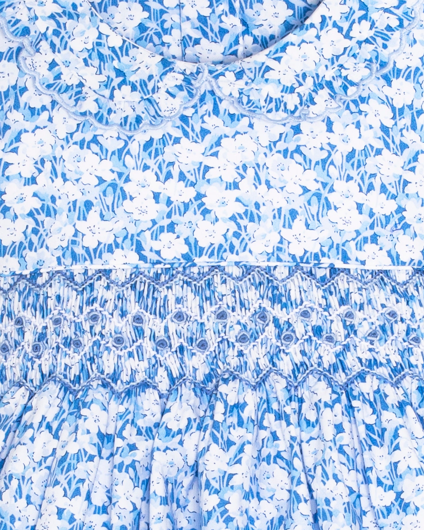 Florence Liberty Blue Fields Smock - Smocked Dress