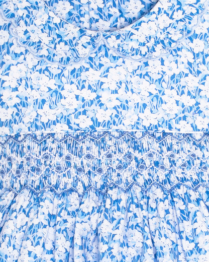 Florence Liberty Blue Fields Smock - Smocked Dress