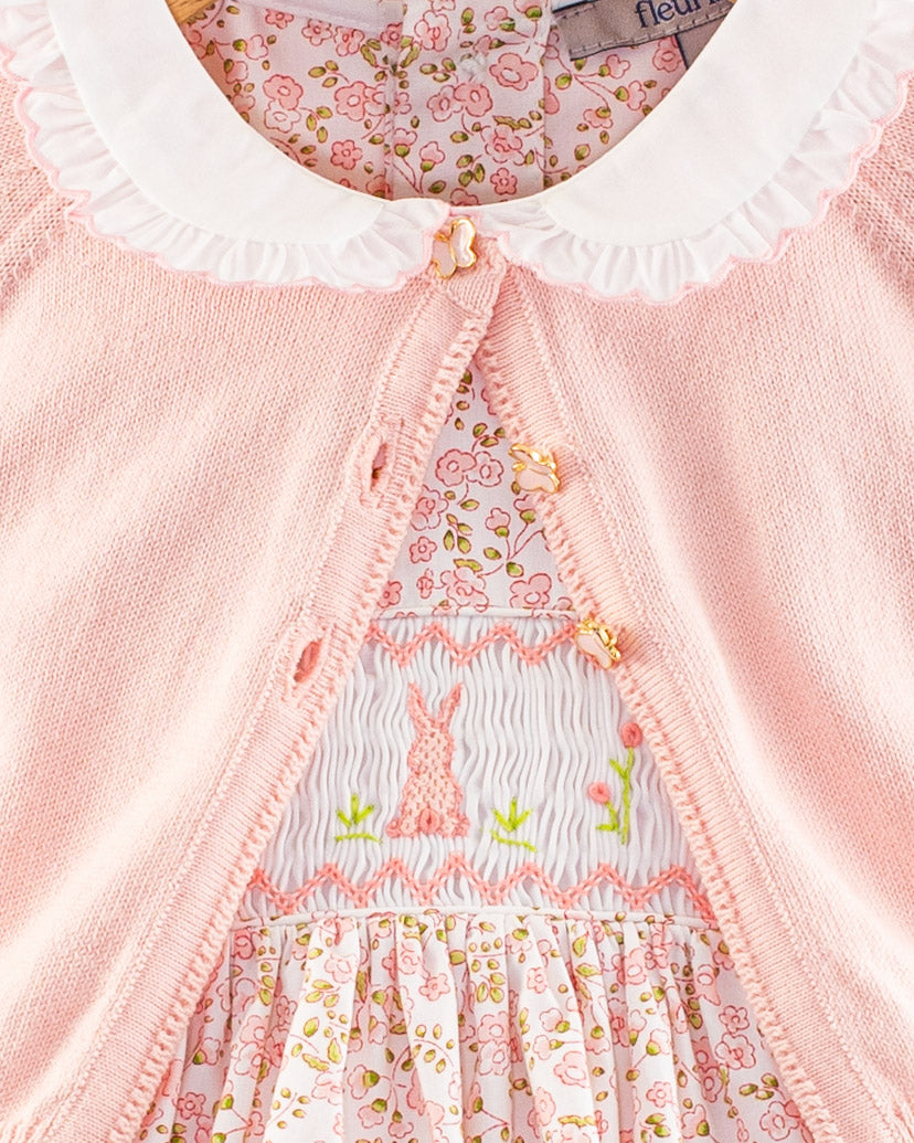 Bunny Florencia Pink Daisy Smock - Smocked Dress
