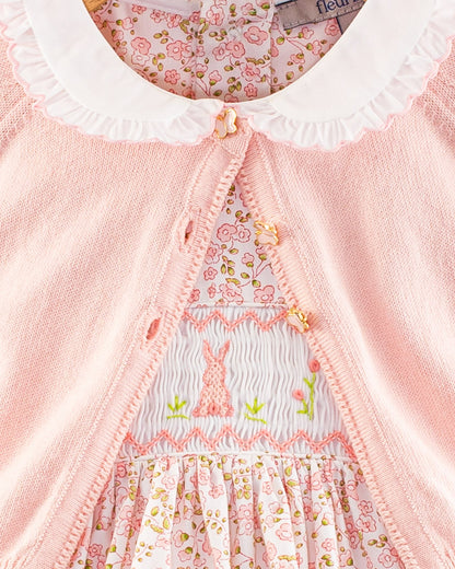 Bunny Florencia Pink Daisy Smock - Smocked Dress