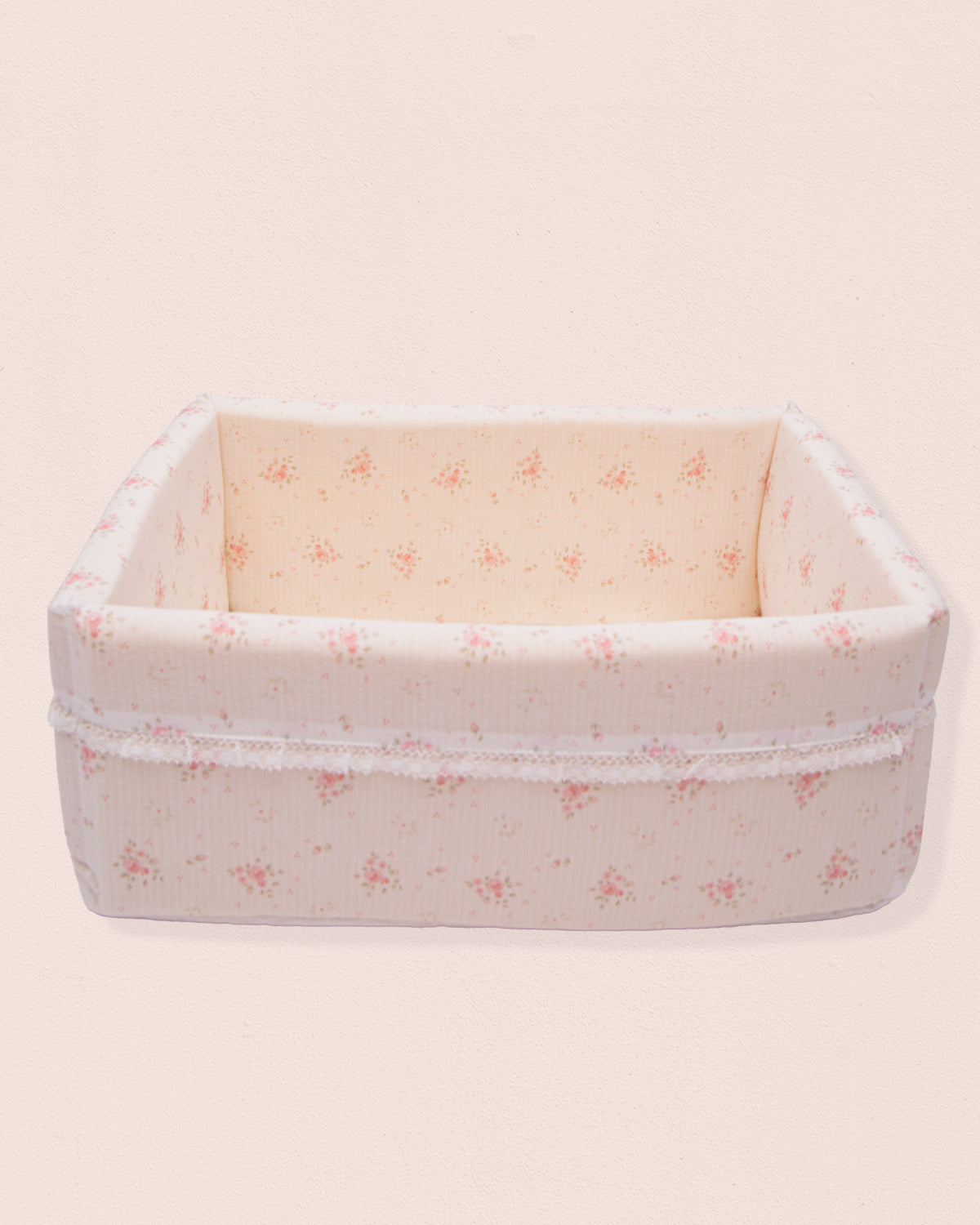 Whisper Pink Floral Rectangle Basket - Layette