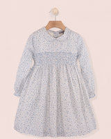 Violetta Blue French Twill Floral Dress