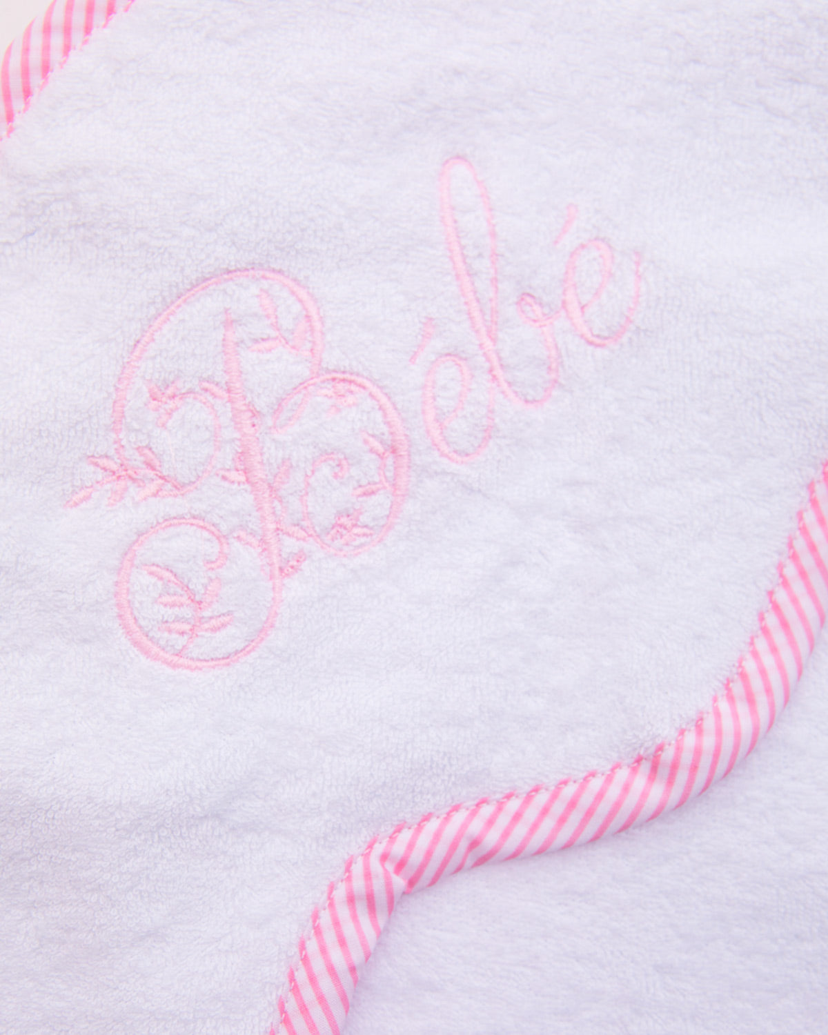 Bébé Gingham Trim Hooded Towel - Layette