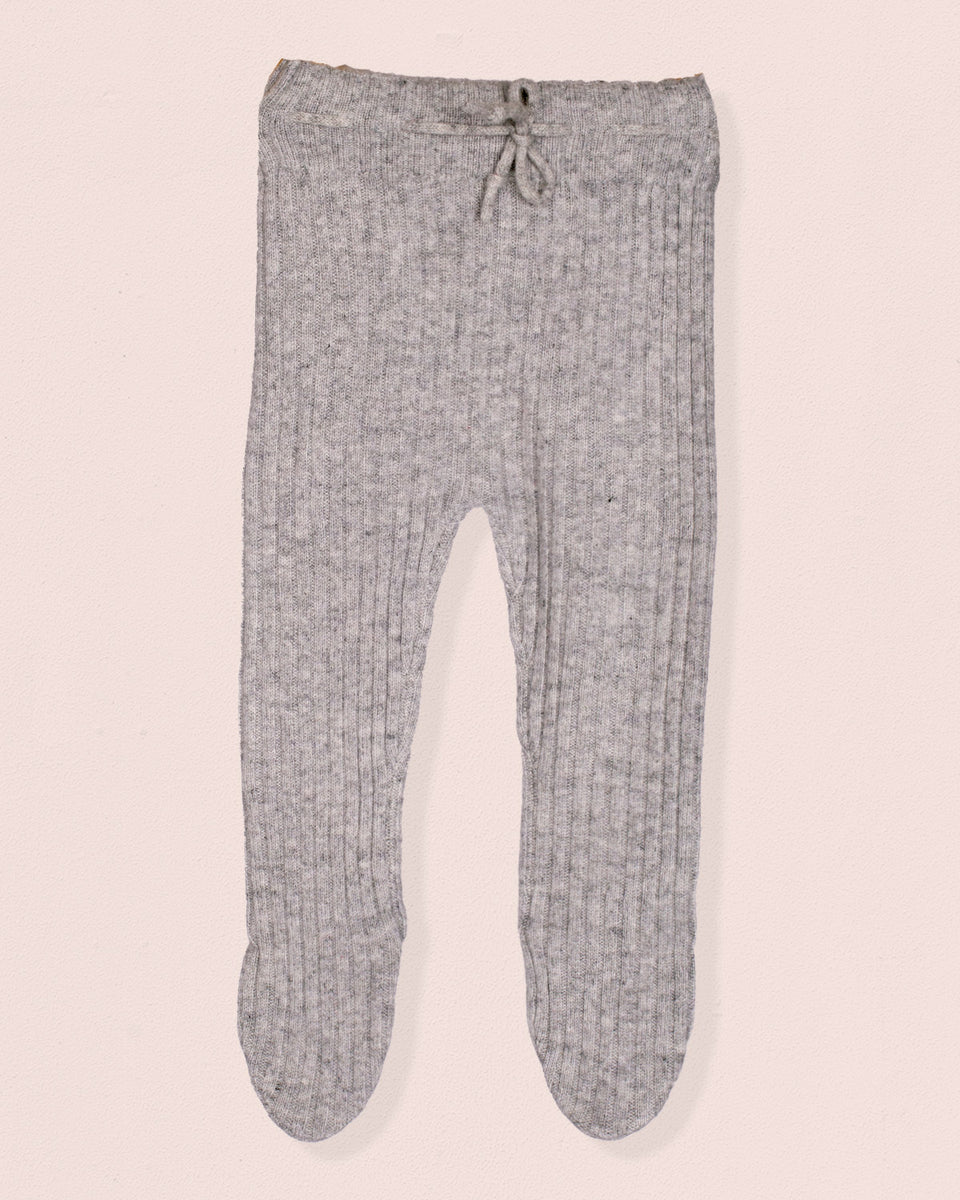Cashmere Ribbed Grey Footed Legging
