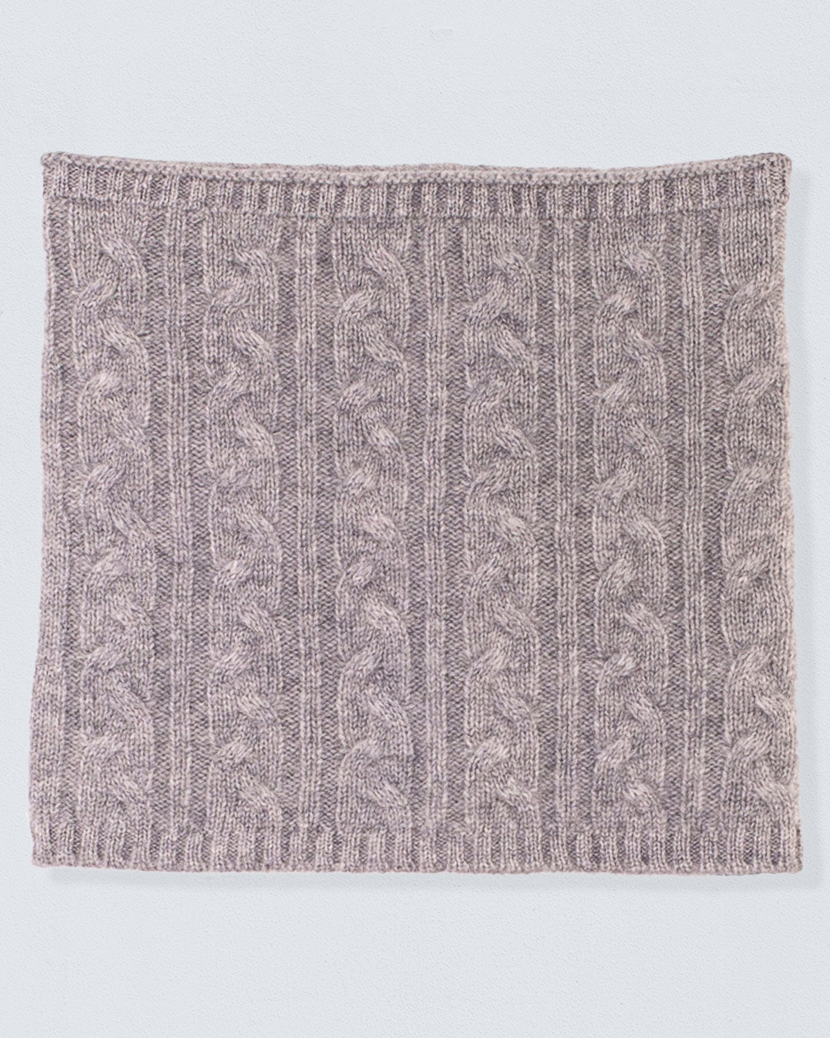 Cashmere Grey Cable Roll Scarf - Hat