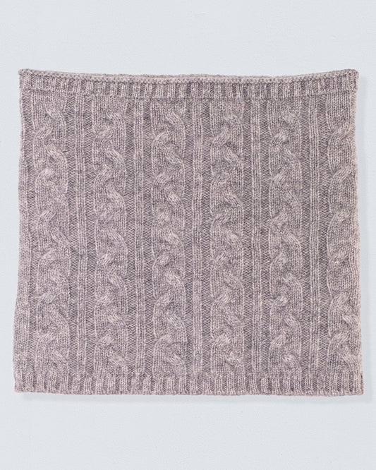 Cashmere Grey Cable Roll Scarf - Hat