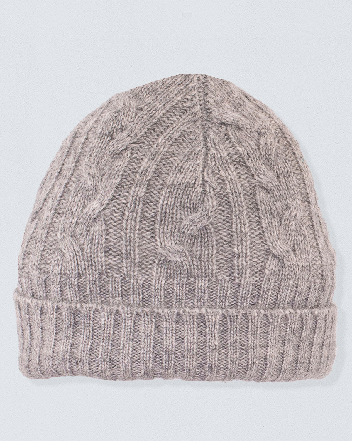 Cashmere Grey Cable Knit Hat - Hat