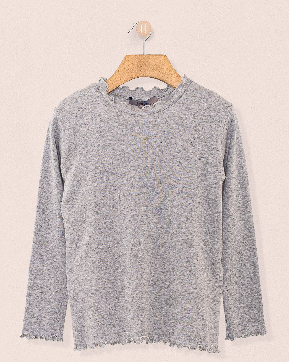 Mock Neck Italian Brushed Cotton Shirt Grey - Jersey