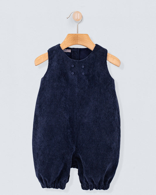 Harry Soft Navy Corduroy Romper - Romper
