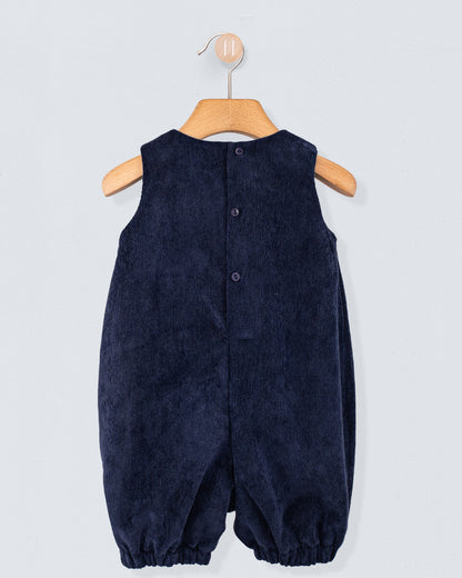Harry Soft Navy Corduroy Romper - Romper