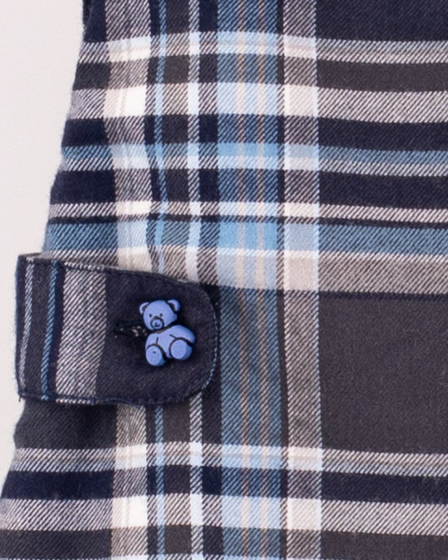 Kennedy Italian Navy Plaid Flannel Romper - Romper