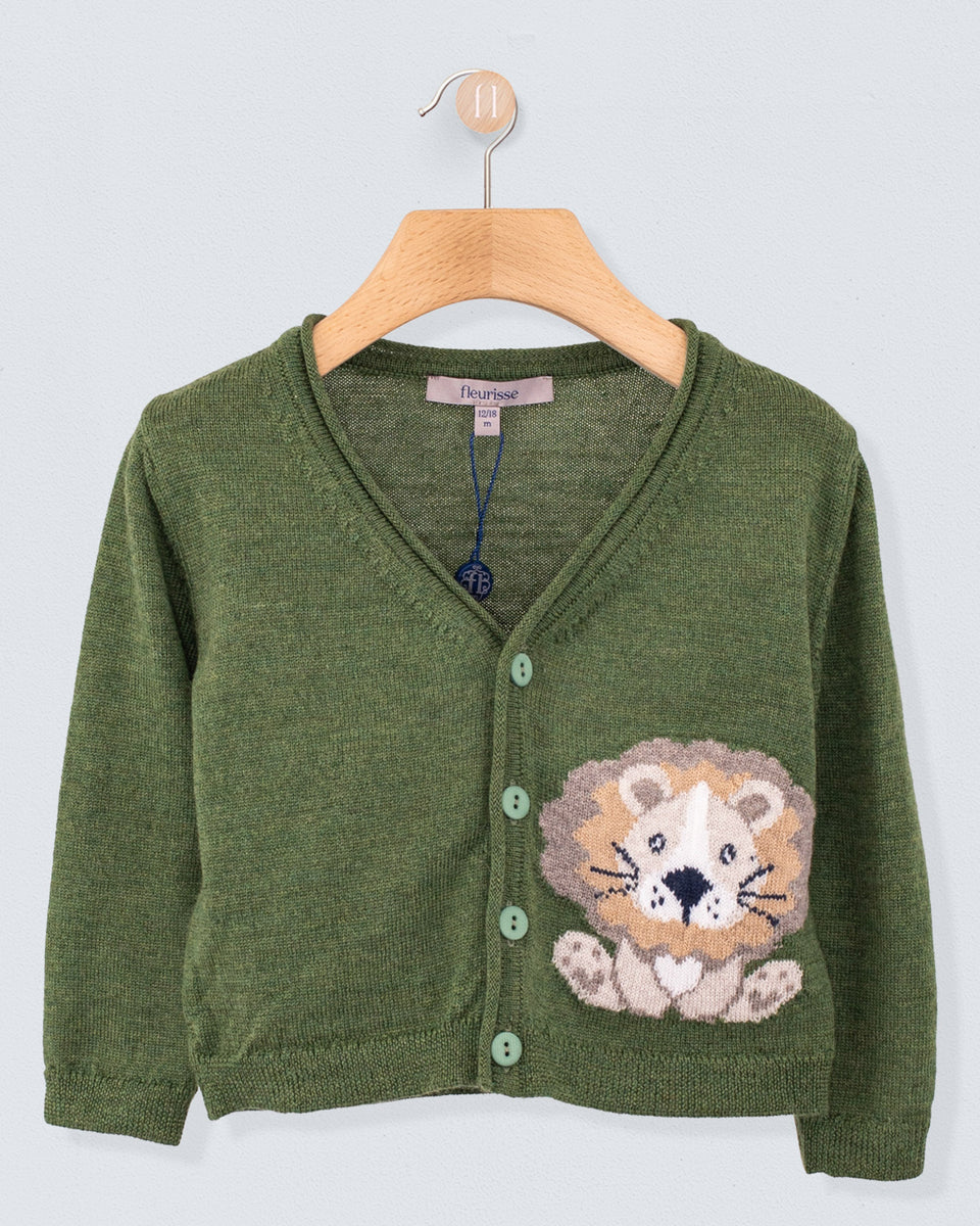 Léon Hunter Mélange Wool Cardigan