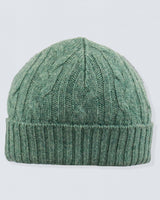 Cashmere Hunter Green Cable Knit Hat