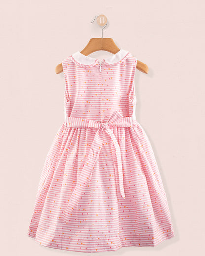 Heart French Stripe Smock - Smocked Dress