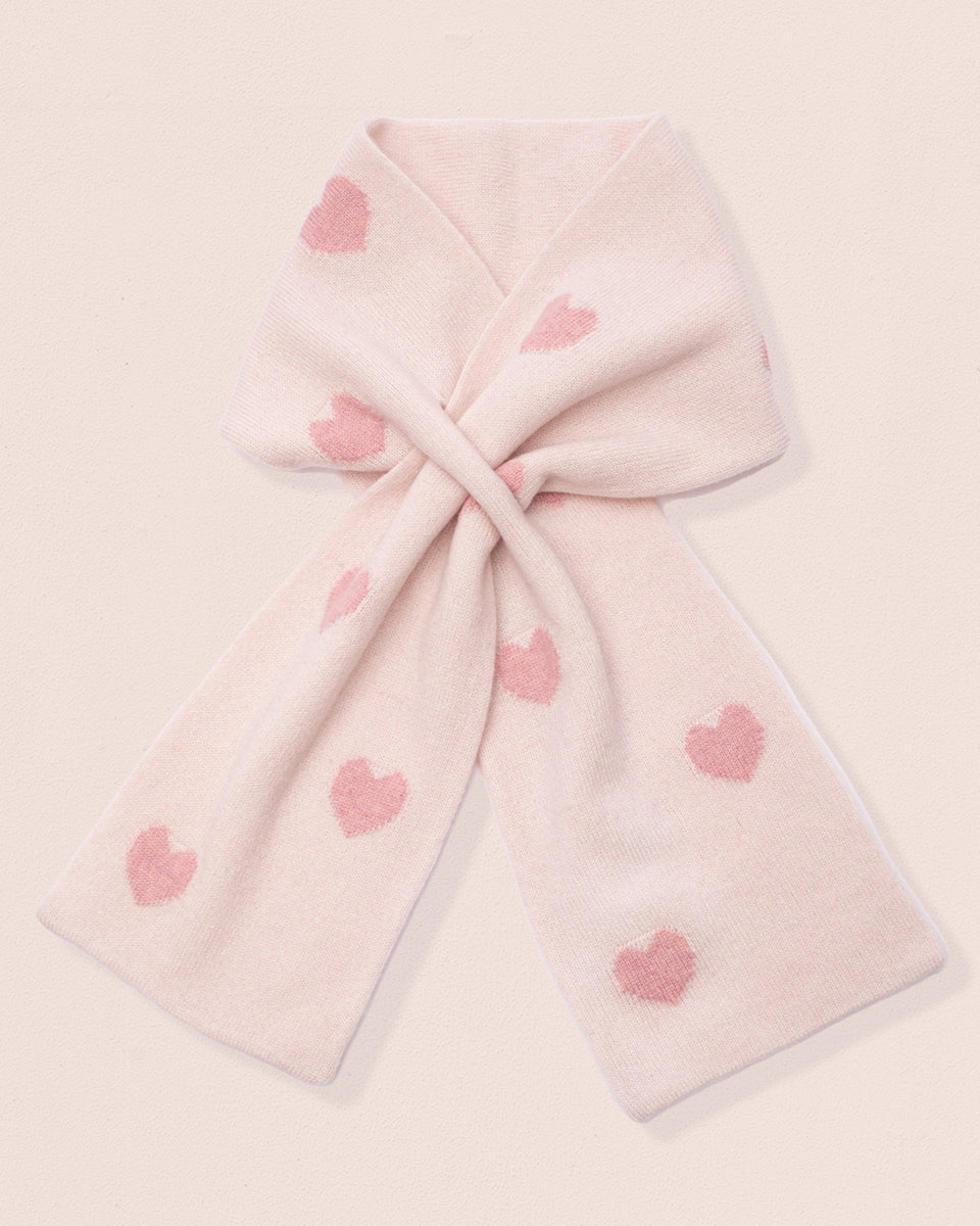 Hearts Pink Cashmere Scarf