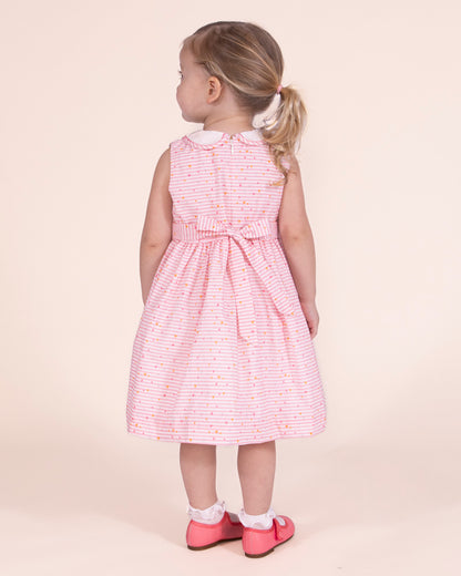 Heart French Stripe Smock - Smocked Dress