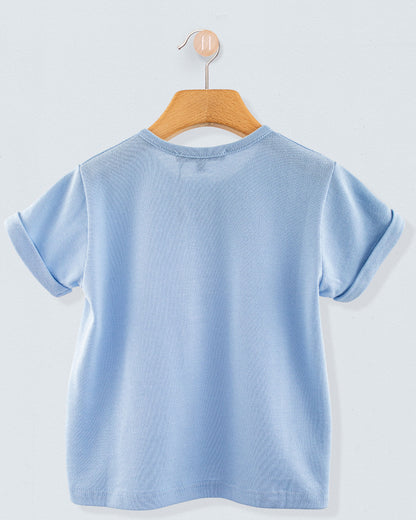 Henley Italian Piquet Medium Blue T-Shirt - Shirt