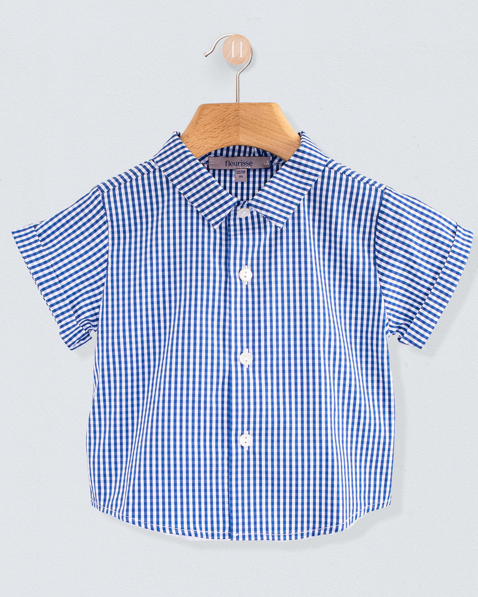 Henry Summer Navy Check Shirt