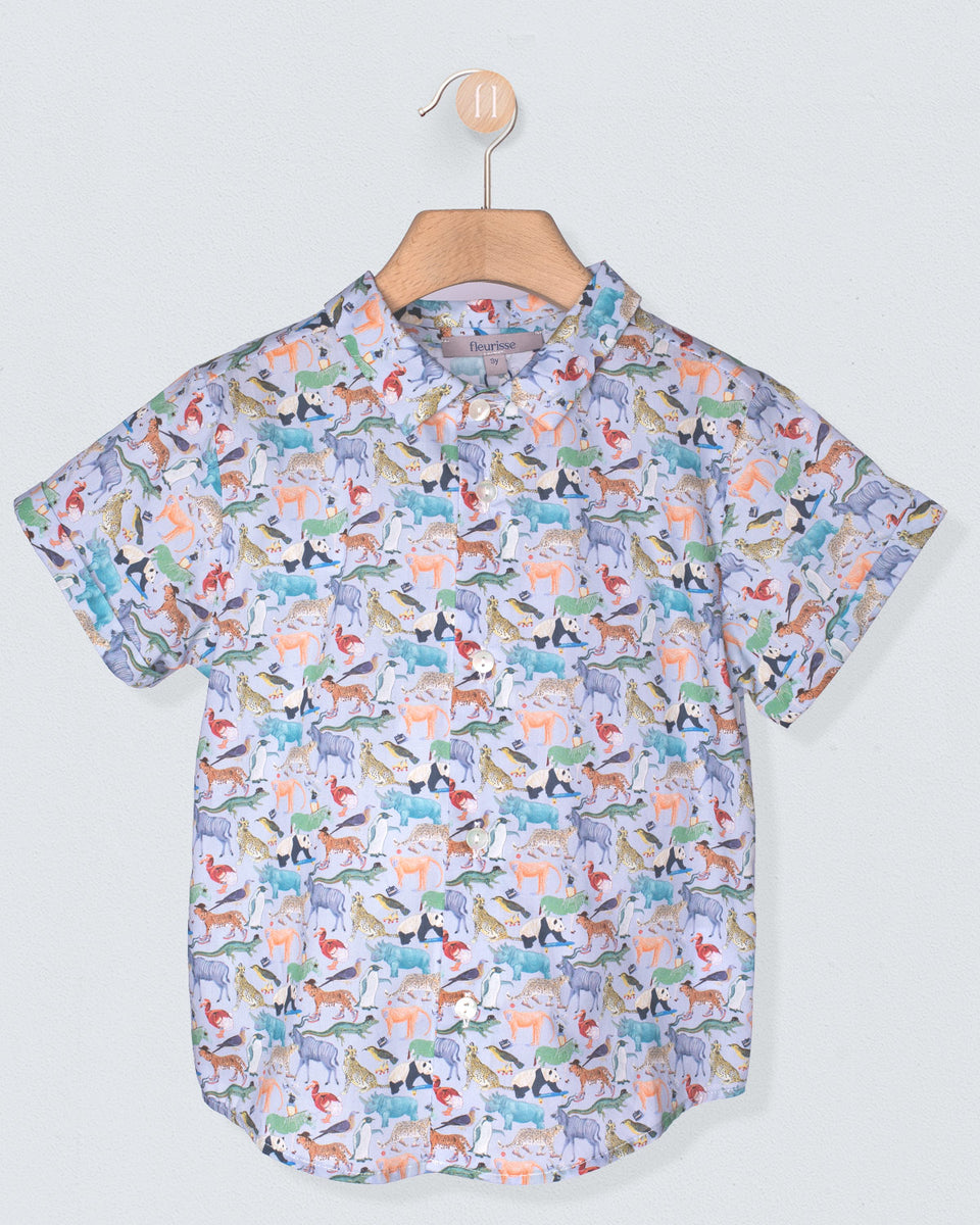 Henry Liberty Animals Blue Queue Shirt