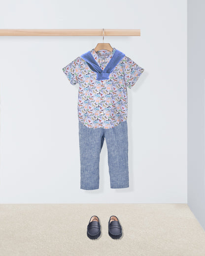 Henry Liberty Animals Blue Queue Shirt