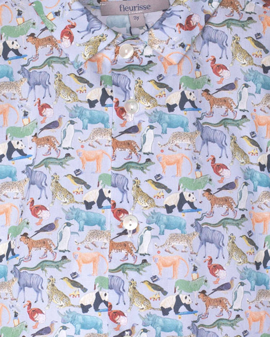 Henry Liberty Animals Blue Queue Shirt